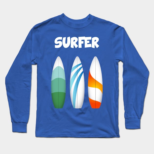 Surfer Surfing Long Sleeve T-Shirt by vladocar